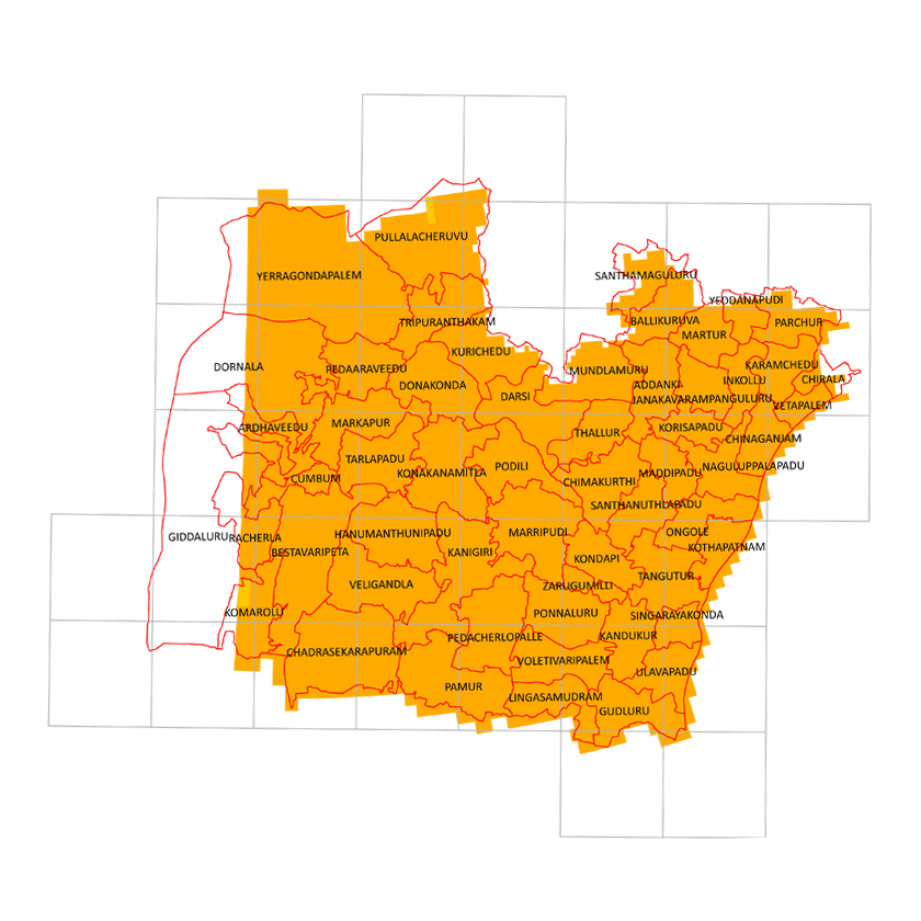 Storm surge inundation map for cyclone with wind speed